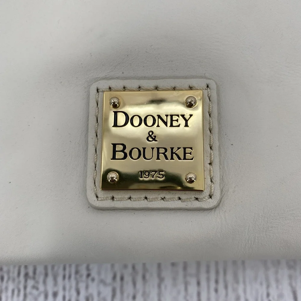 Dooney & Bourke Apollo Triple Zip Crossbody Bag Ivory Leather Adjustable Travel